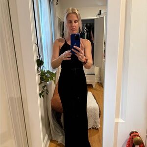 Elegant Black Halter Dress